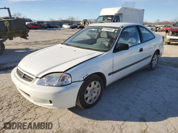 1999 Honda Civic DX with VIN 1HGEJ6120XL031958, listed as a Copart auction lot 42166565 with 69,457 mi miles and Clean Title. Bid and sale history available at carsss.com. Image 1.