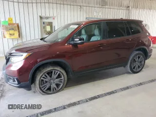 2020 Honda Passport EX-L with VIN 5FNYF8H57LB014757, listed as a Copart auction lot 61936105 with 53,637 mi miles and Salvage title. Bid and sale history available at DreamBid. Image 1.