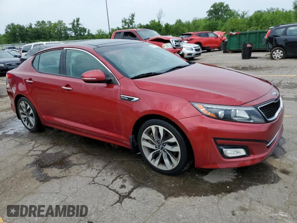 2015 Kia Optima SX Turbo with VIN 5XXGR4A64FG408491, listed as a Copart auction lot 59315544 with 112,518 mi miles and Clean Title. Bid and sale history available at carsss.com. Image 4.