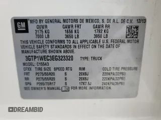 2014 GMC Sierra 1500 Denali z VIN 3GTP1WEC3EG323320, wystawiony jako Copart lot #81966444 z przebiegiem Nie podano mil oraz Szkoda całkowita • Salvage title. Historia ofert i sprzedaży dostępna na DreamBid. Obrazek 12.