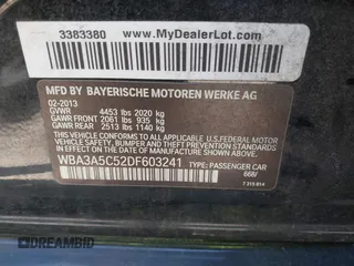 2013 BMW 3 Series 328i z VIN WBA3A5C52DF603241, wystawiony jako IAAI lot #42518837 z przebiegiem 107 281 mil mil oraz . Historia ofert i sprzedaży dostępna na DreamBid. Obrazek 9.
