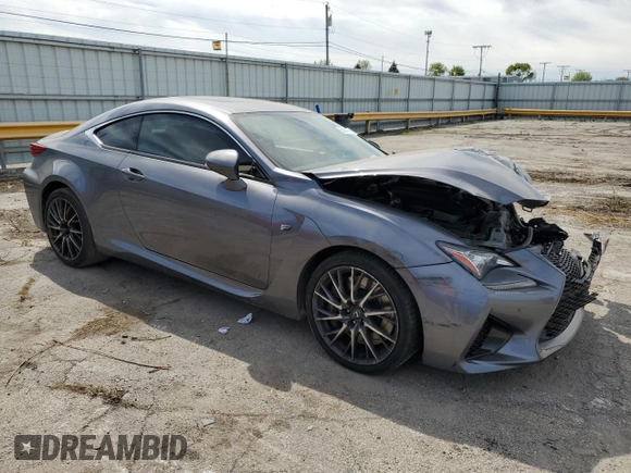 2015 Lexus RC F with VIN JTHHP5BCXF5001296, listed as a Copart auction lot 56637605 with Not provided miles and Salvage title. Bid and sale history available at DreamBid. Image 4.