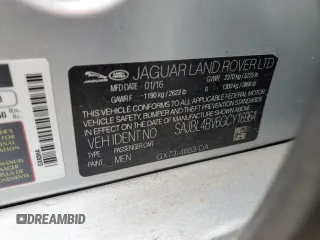 2016 Jaguar XF with VIN SAJBL4BV6GCY16964, listed as a Copart auction lot 82786584 with 100,587 mi miles and Salvage Title. Bid and sale history available at DreamBid. Image 13.
