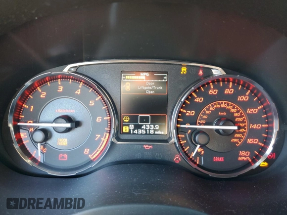2015 Subaru WRX with VIN JF1VA1A65F9817356, listed as a Copart auction lot 62719375 with 143,518 mi miles and Salvage title. Bid and sale history available at DreamBid. Image 9.