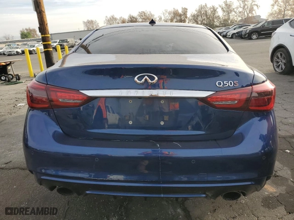 2018 Infiniti Q50 RED SPORT 400 with VIN JN1FV7AP1JM461205, listed as a Copart auction lot 86203994 with NaN miles and Salvage Title. Bid and sale history available at carsss.com. Image 6.