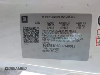 2020 Chevrolet Camaro 1LT с VIN 1G1FB1RS3L0149613, выставлен на аукционе IAAI как лот 41872747 с пробегом 74 361 миль миль и . История ставок и продаж доступна на DreamBid. Изображение 9.
