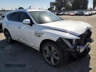 2025 Genesis GV80 Prestige with VIN KMUHEESC1SU250011, listed as a Copart auction lot 46520165 with 2,455 mi miles and Salvage Title. Bid and sale history available at DreamBid. Image 4.