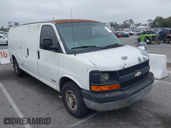 2005 Chevrolet Express Cargo with VIN 1GCGG29V551263686, listed as a IAAI auction lot 42359510 with 387,144 mi miles and . Bid and sale history available at DreamBid. Image 1.