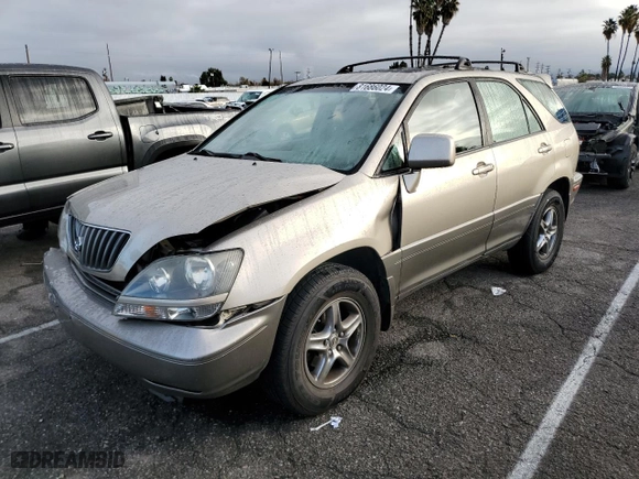 1999 Lexus RX 300 Luxury SUV with VIN JT6HF10UXX0023491, listed as a Copart auction lot 81686024 with 86,097 mi miles and Salvage Title. Bid and sale history available at carsss.com. Image 1.