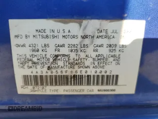 2006 Mitsubishi Galant ES with VIN 4A3AB56F86E010002, listed as a Copart auction lot 82781734 with 167,406 mi miles and Non Repairable. Bid and sale history available at carsss.com. Image 14.