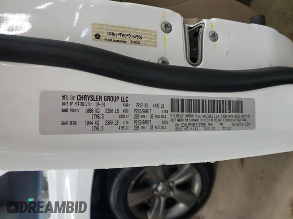 2015 Jeep Patriot High Altitude z VIN 1C4NJPFA0FD157556, wystawiony jako Copart lot #55453425 z przebiegiem 97 409 mil mil oraz Szkoda całkowita • Salvage title. Historia ofert i sprzedaży dostępna na DreamBid. Obrazek 14.