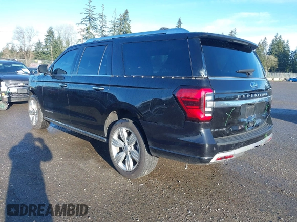 2023 Ford Expedition Max Platinum with VIN 1FMJK1M82PEA46362, listed as a IAAI auction lot 41862368 with 20,446 mi miles and . Bid and sale history available at DreamBid. Image 3.