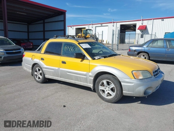 2003 Subaru Baja Special Sports с VIN 4S4BT62C136114659, выставлен на аукционе IAAI как лот 41778630 с пробегом 328 708 миль миль и . История ставок и продаж доступна на DreamBid. Изображение 1.