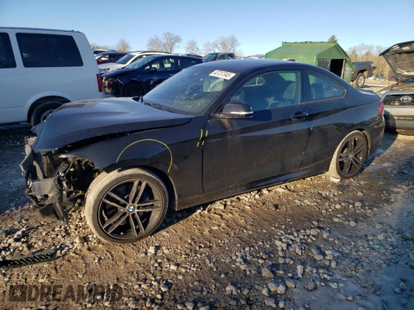 2021 BMW 2 Series M240i xDrive with VIN WBA2J7C00M7J48976, listed as a Copart auction lot 43737345 with 17,573 mi miles and Salvage Title. Bid and sale history available at carsss.com. Image 1.