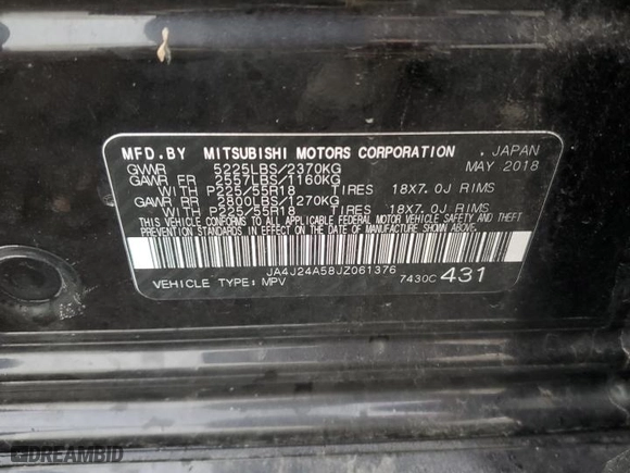 2018 Mitsubishi Outlander PHEV SEL with VIN JA4J24A58JZ061376, listed as a Copart auction lot 79269133 with 0 mi miles. Bid and sale history available at carsss.com. Image 12.