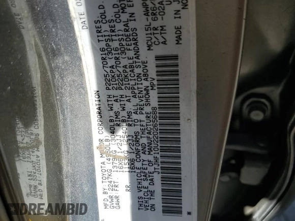 2002 Lexus RX 300 with VIN JTJHF10U220265688, listed as a Copart auction lot 62247264 with 89,459 mi miles and Salvage Title. Bid and sale history available at carsss.com. Image 14.