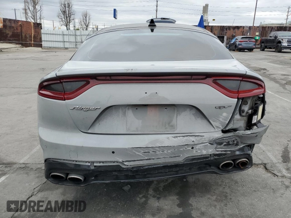 2018 Kia Stinger GT with VIN KNAE35LC4J6032204, listed as a Copart auction lot 48251235 with 58,687 mi miles and Salvage Title. Bid and sale history available at carsss.com. Image 6.