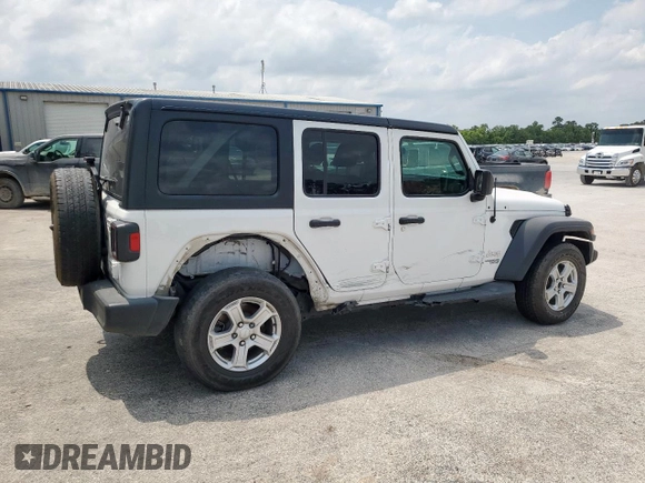 2019 Jeep Wrangler Unlimited Sport S with VIN 1C4HJXDG7KW533575, listed as a Copart auction lot 57068125 with 77,669 mi miles and Salvage title. Bid and sale history available at DreamBid. Image 3.