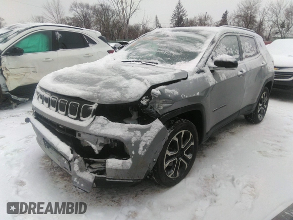 2022 Jeep Compass High Altitude with VIN 3C4NJDCB7NT104499, listed as a IAAI auction lot 41303791 with 76,711 mi miles and . Bid and sale history available at carsss.com. Image 18.