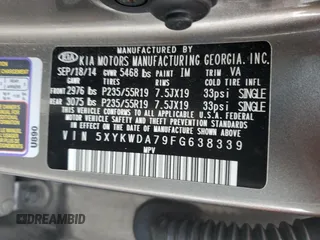 2015 Kia Sorento SX Limited with VIN 5XYKWDA79FG638339, listed as a Copart auction lot 83034624 with 73,085 mi miles and Salvage Title. Bid and sale history available at carsss.com. Image 15.