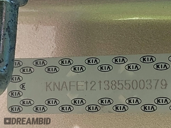 2008 Kia Spectra SX with VIN KNAFE121385500379, listed as a IAAI auction lot 41368598 with 1 mi miles. Bid and sale history available at carsss.com. Image 9.
