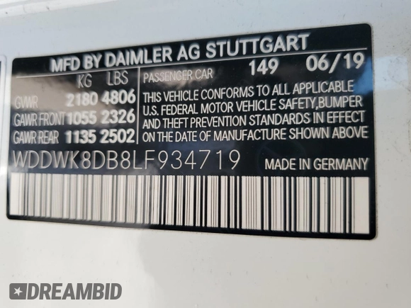 2020 Mercedes-Benz C 300 with VIN WDDWK8DB8LF934719, listed as a Copart auction lot 52760224 with 22,143 mi miles and Salvage Title. Bid and sale history available at DreamBid. Image 13.