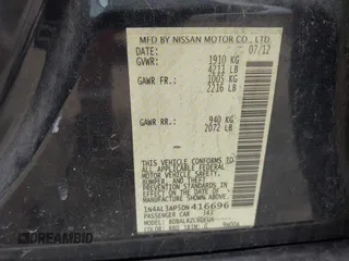 2013 Nissan Altima 2.5 S with VIN 1N4AL3AP5DN416696, listed as a IAAI auction lot 41786541 with 228,482 mi miles and . Bid and sale history available at carsss.com. Image 9.