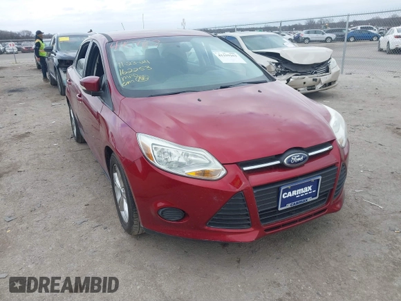 2014 Ford Focus SE with VIN 1FADP3F21EL340728, listed as a IAAI auction lot 41159162 with 125,919 mi miles. Bid and sale history available at carsss.com. Image 1.