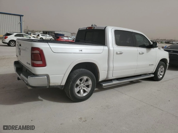 2021 Ram 1500 Laramie with VIN 1C6SRFJT5MN809584, listed as a Copart auction lot 49048035 with 69,411 mi miles and Salvage Title. Bid and sale history available at carsss.com. Image 3.