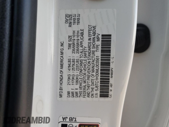 2021 Acura RDX with VIN 5J8TC1H30ML003561, listed as a Copart auction lot 87891375 with 36,286 mi miles and Salvage title. Bid and sale history available at DreamBid. Image 13.
