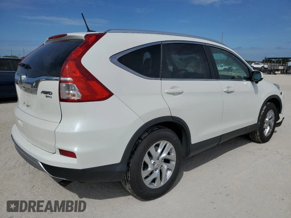 2015 Honda CR-V EX-L with VIN 5J6RM4H75FL040998, listed as a Copart auction lot 45461775 with 124,453 mi miles and Salvage Title. Bid and sale history available at carsss.com. Image 3.