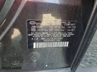 2020 Hyundai Sonata Hybrid Blue with VIN KMHL24JJ9LA015953, listed as a Copart auction lot 46681105 with 99,582 mi miles and Salvage Title. Bid and sale history available at carsss.com. Image 15.