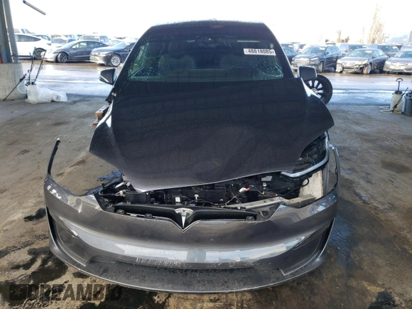 2023 Tesla Model X with VIN 7SAXCDE55PF410146, listed as a Copart auction lot 48818085 with 26,494 mi miles and Salvage Title. Bid and sale history available at DreamBid. Image 5.