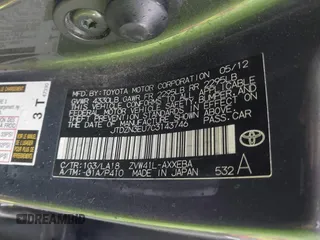 2012 Toyota Prius Two with VIN JTDZN3EU7C3143746, listed as a IAAI auction lot 41321192 with Not Provided miles and . Bid and sale history available at DreamBid. Image 9.