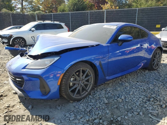2023 Subaru BRZ Limited with VIN JF1ZDBF12P8703687, listed as a Copart auction lot 77318674 with 12,829 mi miles and Salvage Title. Bid and sale history available at carsss.com. Image 1.