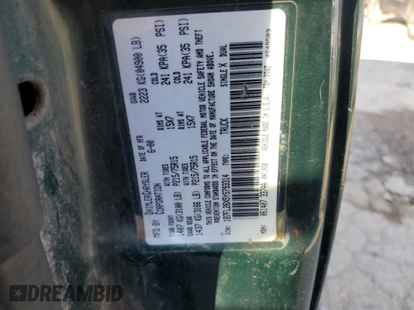 2000 Dodge Dakota z VIN 1B7FL26X5YS793314, wystawiony jako Copart lot #79477744 z przebiegiem 358 319 mil mil oraz Szkoda całkowita • Salvage title. Historia ofert i sprzedaży dostępna na DreamBid. Obrazek 12.