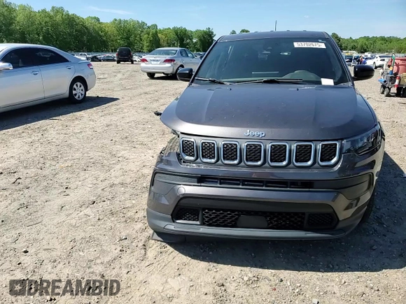 2024 Jeep Compass Sport with VIN 3C4NJDAN2RT600460, listed as a Copart auction lot 53702675 with 28,303 mi miles and Salvage title. Bid and sale history available at DreamBid. Image 14.