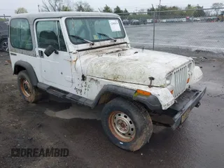 1990 Jeep Wrangler with VIN 2J4FY29T6LJ523487, listed as a IAAI auction lot 42008870 with 88,619 mi miles. Bid and sale history available at carsss.com. Image 1.