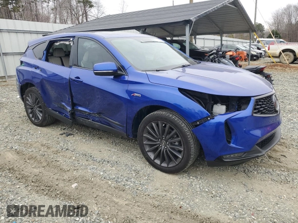 2023 Acura RDX w/A-Spec Advance Package with VIN 5J8TC2H87PL007127, listed as a Copart auction lot 88070035 with 24,296 mi miles and Salvage Title. Bid and sale history available at carsss.com. Image 4.