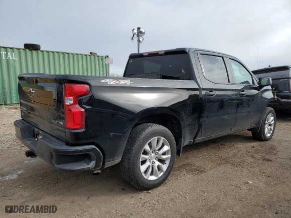 2021 Chevrolet Silverado 1500 Custom with VIN 3GCPYBEK8MG471859, listed as a Copart auction lot 44492155 with 70,258 mi miles and Salvage Title. Bid and sale history available at carsss.com. Image 3.