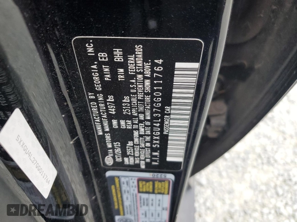 2016 Kia Optima EX with VIN 5XXGU4L37GG011764, listed as a Copart auction lot 88228825 with 106,400 mi miles and Salvage Title. Bid and sale history available at carsss.com. Image 14.