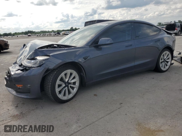 2022 Tesla Model 3 Long Range z VIN 5YJ3E1EB2NF186082, wystawiony jako Copart lot #58591015 z przebiegiem 143 241 mil mil oraz Szkoda całkowita • Salvage title. Historia ofert i sprzedaży dostępna na DreamBid. Obrazek 1.