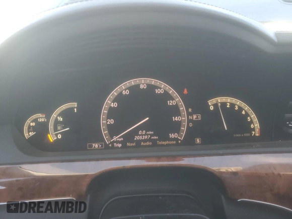 2008 Mercedes-Benz S 550 with VIN WDDNG71X18A227506, listed as a Copart auction lot 50419835 with 205,397 mi miles and Clean Title. Bid and sale history available at DreamBid. Image 9.