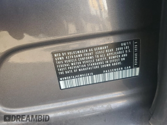2012 Volkswagen Golf w/Conv & Sunroof z VIN WVWDB7AJ4CW022810, wystawiony jako Copart lot #80911224 z przebiegiem 130 223 mil mil oraz Szkoda całkowita • Salvage title. Historia ofert i sprzedaży dostępna na DreamBid. Obrazek 13.
