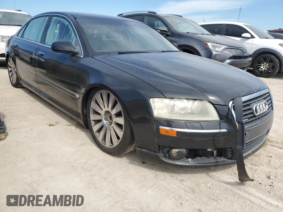 2007 Audi A8 L 4.2L with VIN WAUMV44E57N025714, listed as a Copart auction lot 75834674 with 0 mi miles and Salvage Title. Bid and sale history available at carsss.com. Image 4.