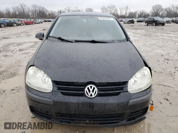 2009 Volkswagen Rabbit S with VIN WVWAB71K19W110539, listed as a Copart auction lot 85843454 with Not provided miles and Salvage title. Bid and sale history available at DreamBid. Image 5.