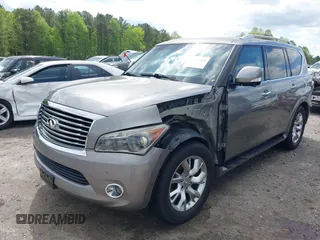 2014 Infiniti QX80 with VIN JN8AZ2NE0E9069465, listed as a IAAI auction lot 41967613 with 112,004 mi miles. Bid and sale history available at carsss.com. Image 18.