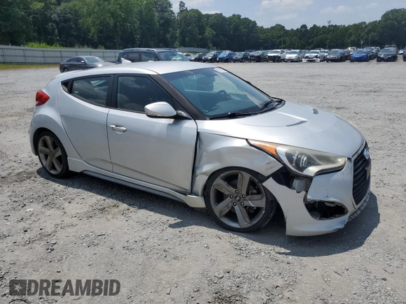 2014 Hyundai Veloster Turbo with VIN KMHTC6AE4EU182833, listed as a Copart auction lot 58911035 with 162,752 mi miles and Salvage title. Bid and sale history available at DreamBid. Image 4.