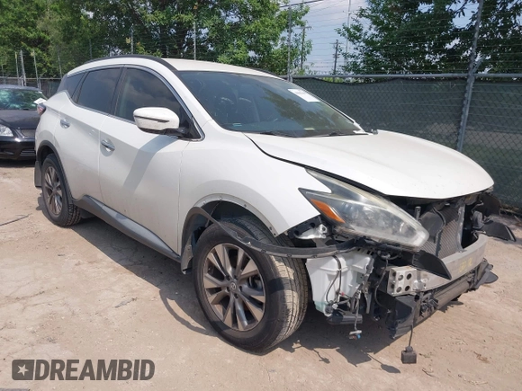2018 Nissan Murano S z VIN 5N1AZ2MG8JN201397, wystawiony jako IAAI lot #41842169 z przebiegiem 50 648 mil mil oraz . Historia ofert i sprzedaży dostępna na DreamBid. Obrazek 1.