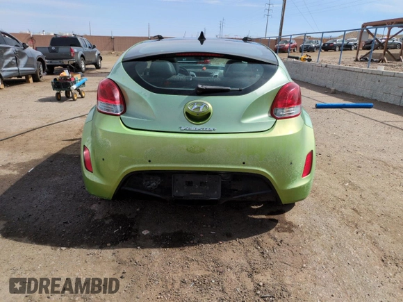 2012 Hyundai Veloster w/Black Int with VIN KMHTC6AD9CU048226, listed as a Copart auction lot 58824755 with 107,255 mi miles and Salvage title. Bid and sale history available at DreamBid. Image 6.